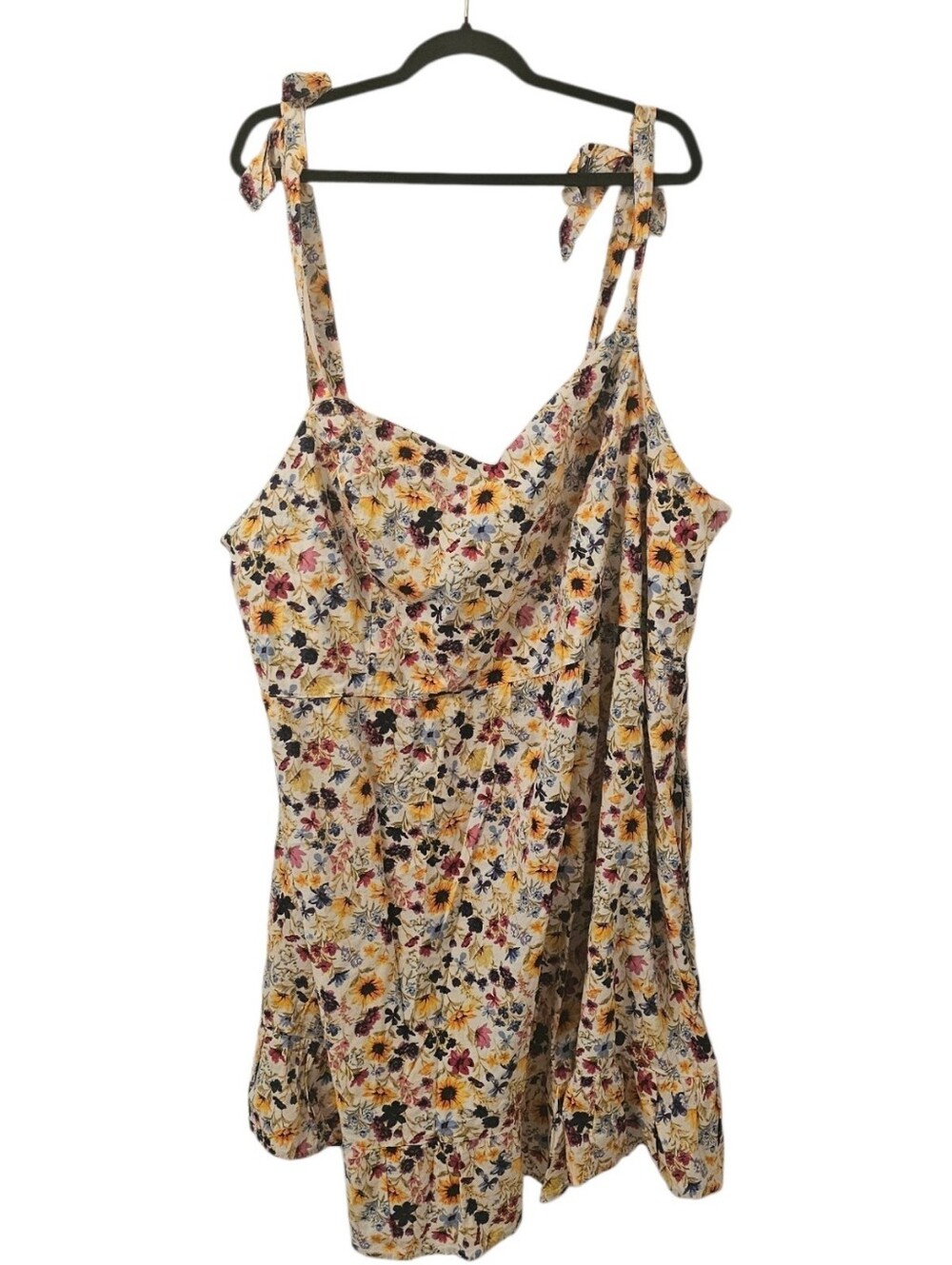 Multi-Coloured Old Navy Women's Tie-Shoulder Fit & Flare Floral Cami Mini Dress